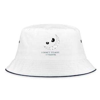 Be warned - Bucket Hat - white/navy - Front