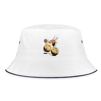 Boules player Boules ball for Bouler Petanque Boule - Bucket Hat - white/navy - Front