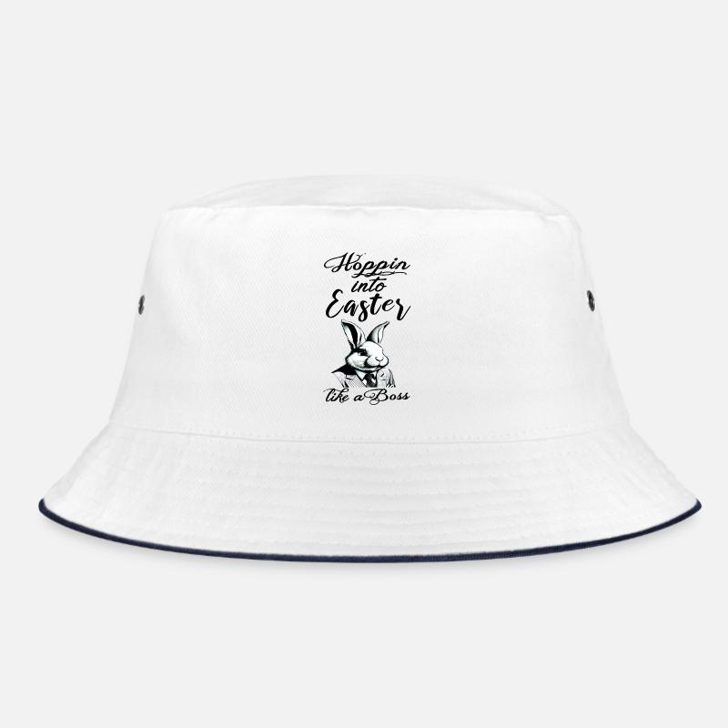 stylish Easter bunny with suit and tie Bucket Hat
