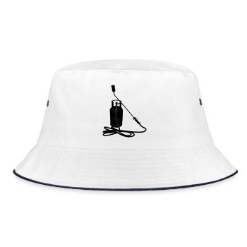 Gas burner shadow image - Bucket Hat - white/navy - Front