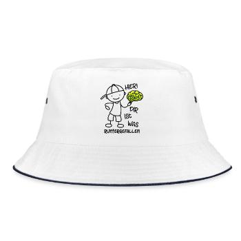Hier Dir ist was runtergefallen - Gehirn - Bucket Hat - Weiß/Navy - Vorne