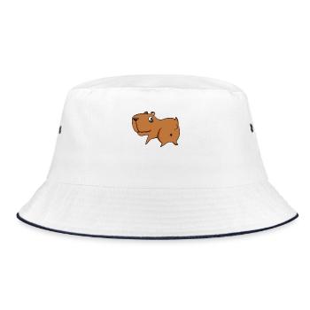 Capybara from behind - Capybara butt - Bucket Hat - white/navy - Front
