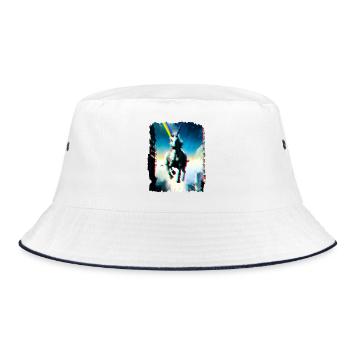 Einhorn fantasie Regenbogen Kunst - Bucket Hat - Weiß/Navy - Vorne