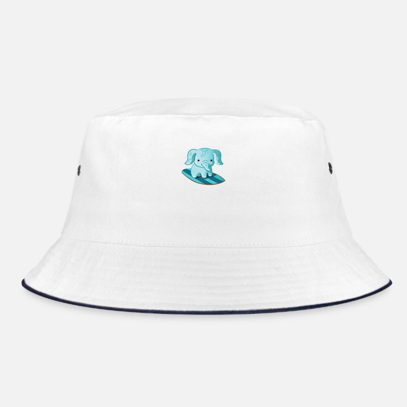 süßer kawaii elefant auf surfboard surfer surfen Bucket Hat