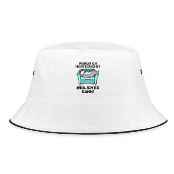 Lustiger Spruch - Nichts machen - Bucket Hat - Weiß/Navy - Vorne