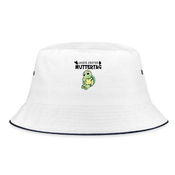 Muttertag - erster Muttertag Geschenk - Bucket Hat - Weiß/Navy - Vorne