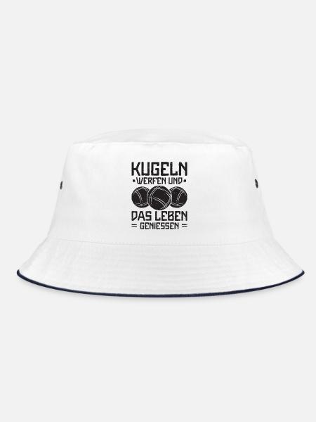 Boule Spruch Kugeln werfen Boccia Spiel Botcha - Bucket Hat - Weiß/Navy