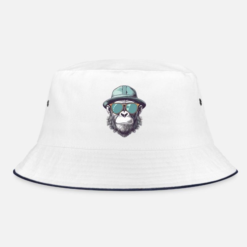 Singe cool avec lunettes de soleil et chapeau Bob