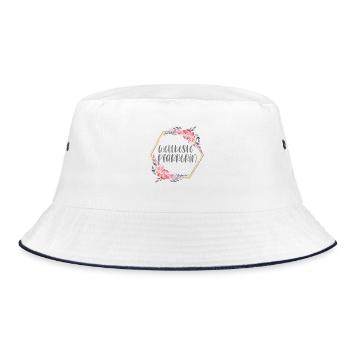 Weltbeste Pfarrerin Kirche Beruf Geschenk - Bucket Hat - Weiß/Navy - Vorne