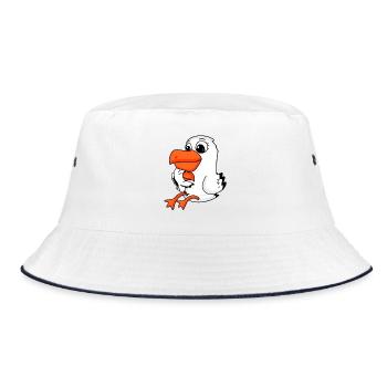 Seagull family - seagull with baby - Bucket Hat - white/navy - Front