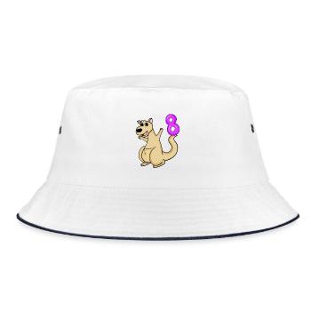 8 Birthday 8 years old with animal motif - eight - Bucket Hat - white/navy - Front