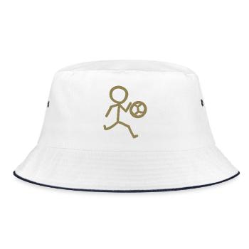 Footballer Minimalist - Bucket Hat - white/navy - Front