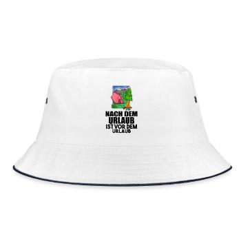 Urlaub - Bucket Hat - Weiß/Navy - Vorne