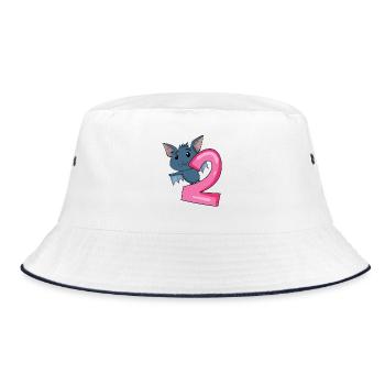 2 anniversaire 2 ans avec motif animal - deux - Bob - blanc/marine - Devant