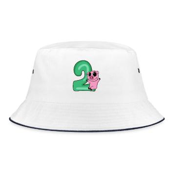 2 Anniversaire 2 ans avec motif animal - Deux - Bob - blanc/marine - Devant