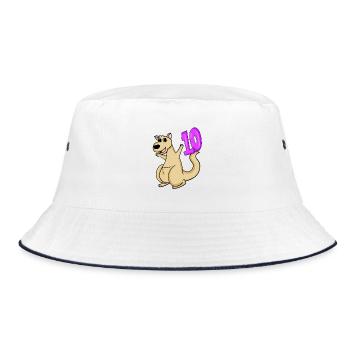 10 birthday 10 years old with animal motif - ten - Bucket Hat - white/navy - Front