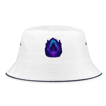 Neon Gothic Church Gothic Architecture - Bucket Hat - white/navy - Front
