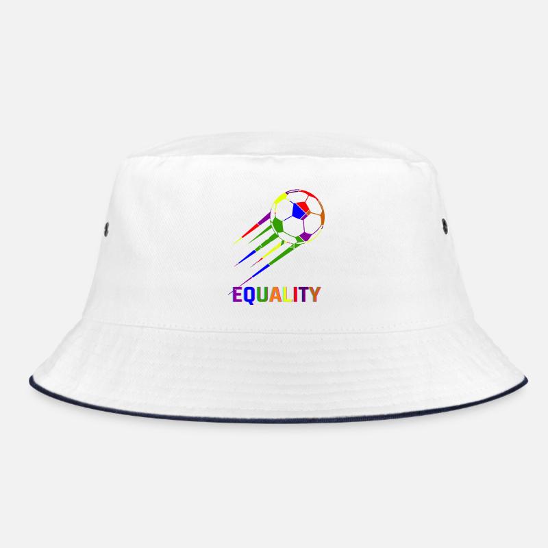 Fußball Regenbogen WM Equality - Bucket Hat - Weiß/Navy