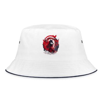 Wolf's Blood Japan Wolf's Art - Bucket Hat - white/navy - Front