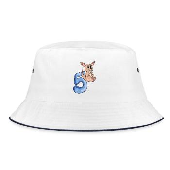 5th birthday motif kangaroo - five years - Bucket Hat - white/navy - Front