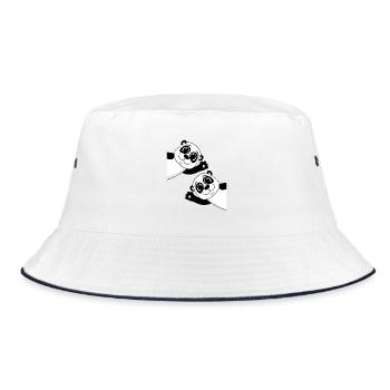 Cute pandas - Bucket Hat - white/navy - Front