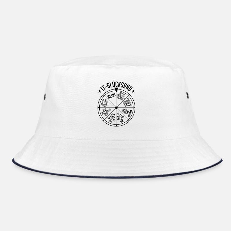 IT Support Glücksrad Service Desk IT Helpdesk Nerd - Bucket Hat - Weiß/Navy