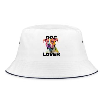 Amant des chiens American Stafford - Bob - blanc/marine - Devant
