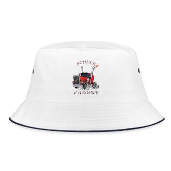 Schule ich komme 2 - Bucket Hat - Weiß/Navy - Vorne