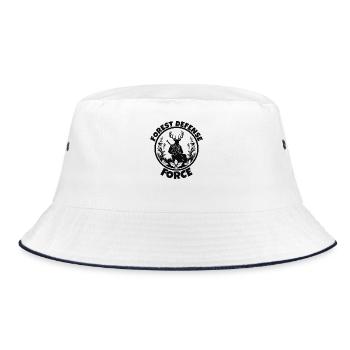 Hirschbulle Mitglied des Wald und Dschungel Schutz - Bucket Hat - Weiß/Navy - Vorne