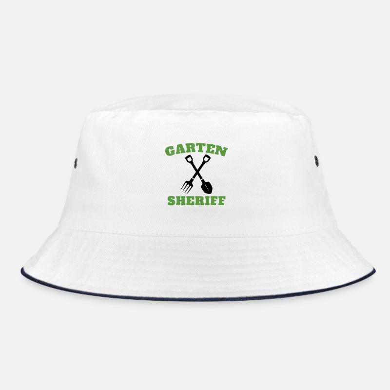 Gärtner Hobbygärtner Landschaftsbau Garten Sheriff - Bucket Hat - Weiß/Navy