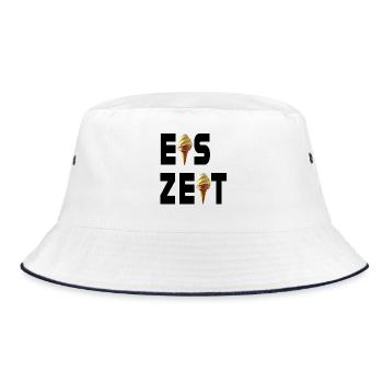 Eiszeit mit Eis - Bucket Hat - Weiß/Navy - Vorne