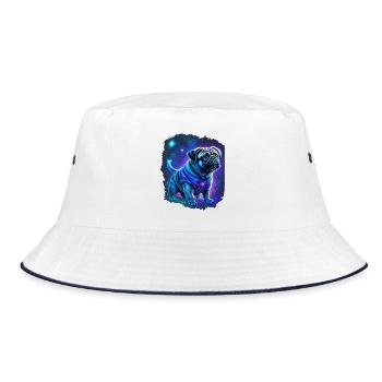 Mystical Pug Dog - Bucket Hat - white/navy - Front