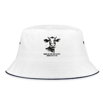 Embrace life's cow-tastic moments: Muh-Ku - Bucket Hat - white/navy - Front