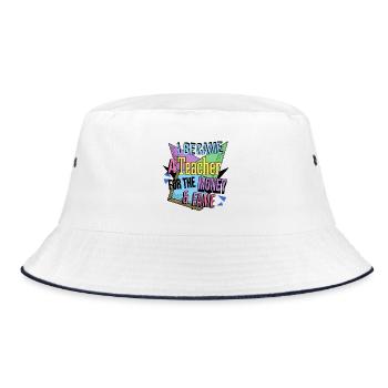 Money & Fame 90's - Bucket Hat - white/navy - Front