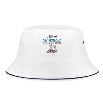 Des Frissons Socks Sandals - Bucket Hat - white/navy - Front