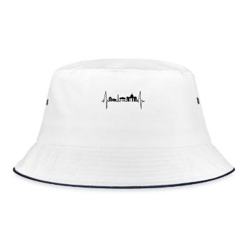Rome Colosseum Heartbeat Roma Skyline Rome Italy - Bucket Hat - white/navy - Front