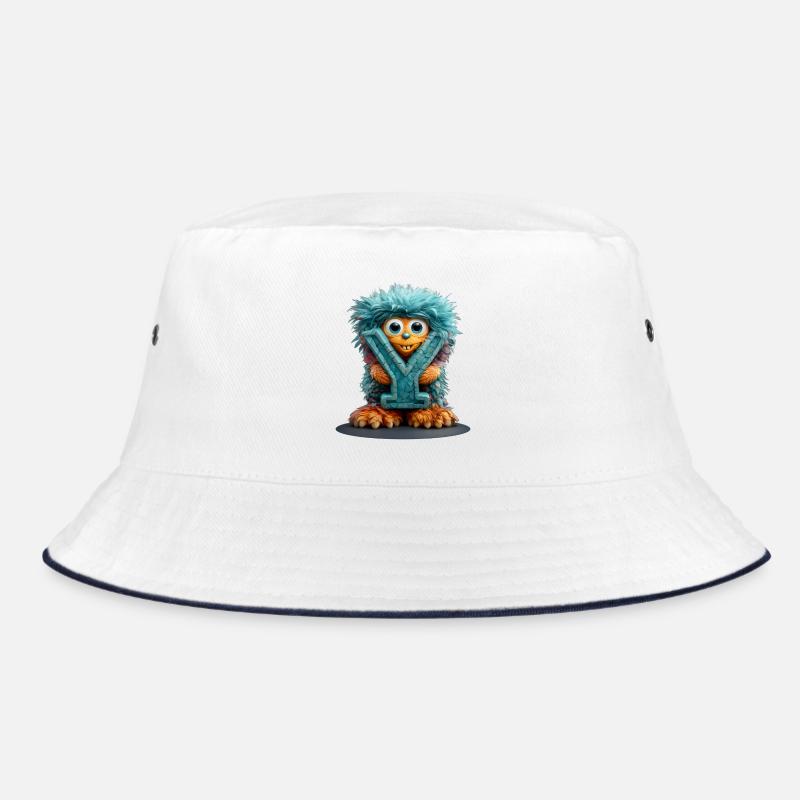 Monster and with blue letter Bucket Hat
