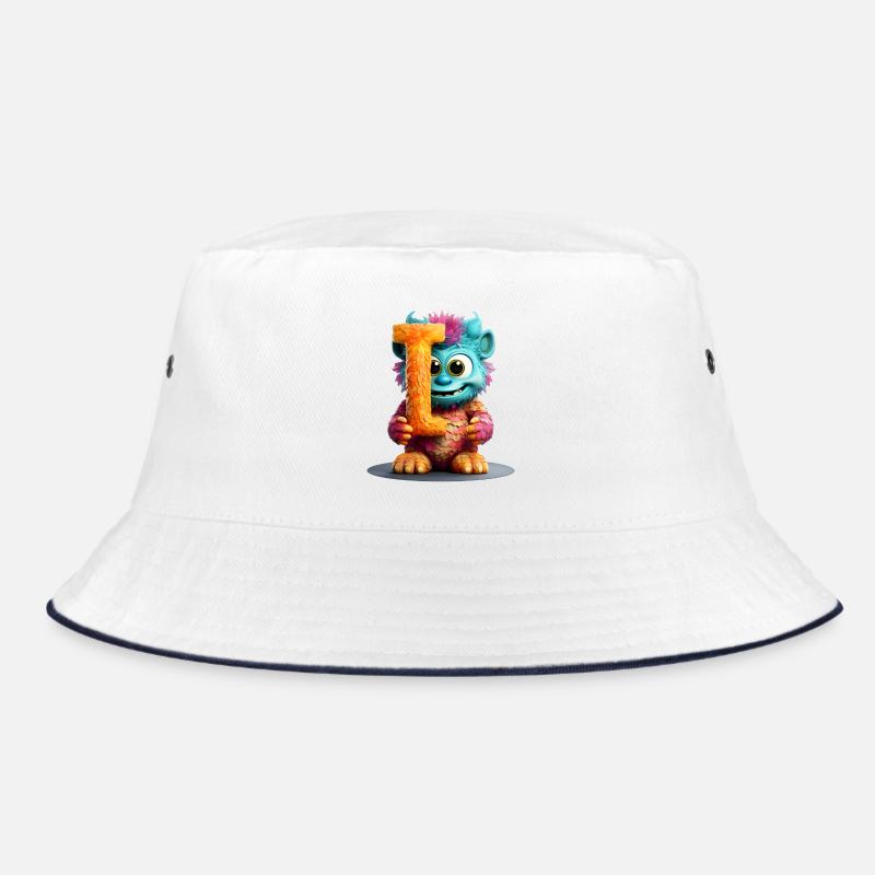 Alphabet Buchstabe I Buntes Monster Bucket Hat