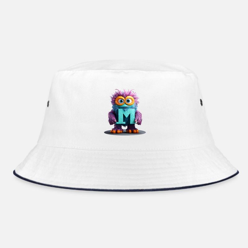 Mehrfarbiges Monster mit Buchstabe M Bucket Hat