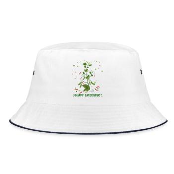Happy Gardening - Bucket Hat - Weiß/Navy - Vorne