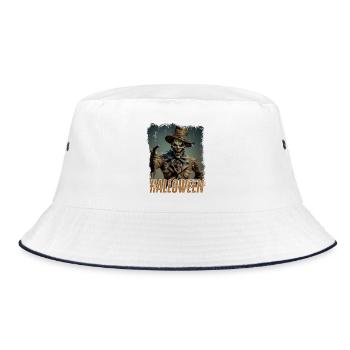 Spooky Halloween Scarecrow Horror Design - Bucket Hat - white/navy - Front