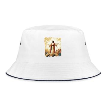 esus In glorious resurrection with believers - Bucket Hat - white/navy - Front