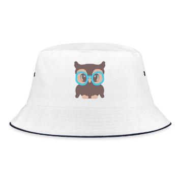 Eagle owl - Bucket Hat - white/navy - Front