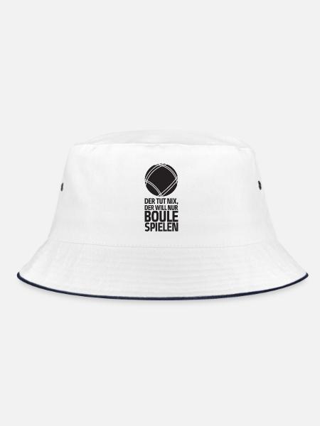 Der tut nix der will nur Boule spielen Petanque - Bucket Hat - Weiß/Navy - Vorne