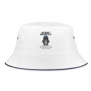 My Heart belongs to a Mole Animal Mound - Bucket Hat - white/navy - Front