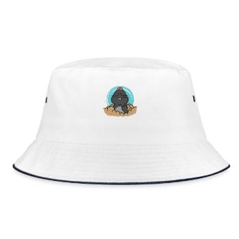 Mole rejoices animal mound - Bucket Hat - white/navy - Front