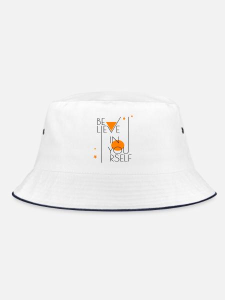 believe in yourself - Bucket Hat - white/navy - Front