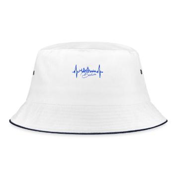 Bochum Herzschlag Bochumer Skyline Heimat Ruhrpott - Bucket Hat - Weiß/Navy - Vorne