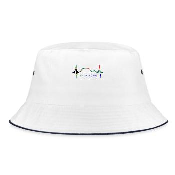 Cape Town Skyline Heartbeat South Africa Table Mountain - Bucket Hat - white/navy - Front