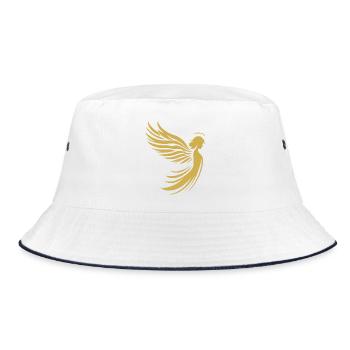 An angel with wings and halo silhouette - Bucket Hat - white/navy - Front